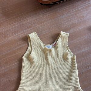 Zara sparkly yellow ribbed Knit Tank Top